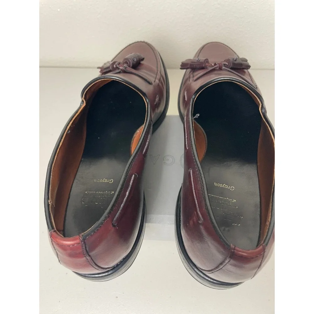 Allen Edmonds Grayson Tassel Loafers Burgundy Leather Men's Dress‎ Shoes 9.5D